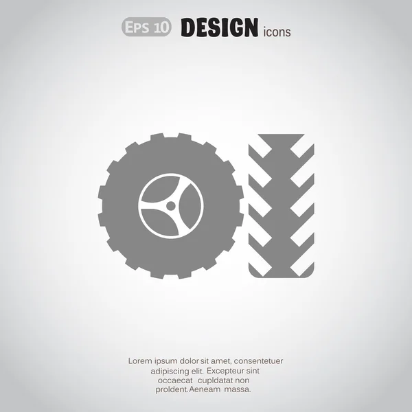 Icône de pneu isolé — Image vectorielle