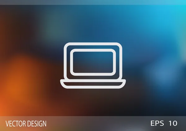 Basit dizüstü web simgesi, anahat vektör illustrstion — Stok Vektör
