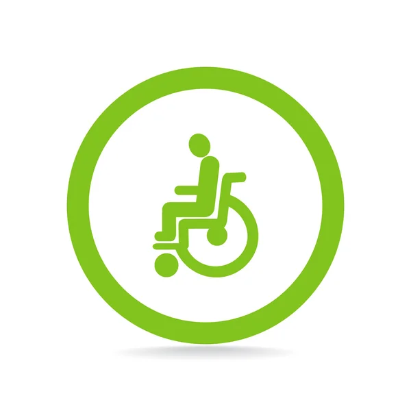 Disabled on wheelchair simple icon — Stock Vector