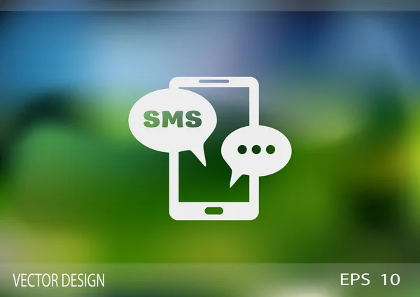 Smartphone met bubbels pictogram sms — Stockvector