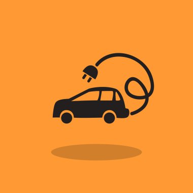 Elektrik araba basit web simgesi