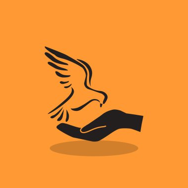 Güvercin el basit simgesi ile