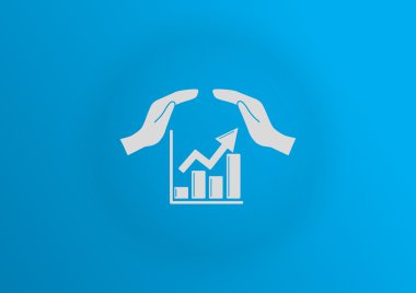 Eller simgesini içeren yükselen grafiği