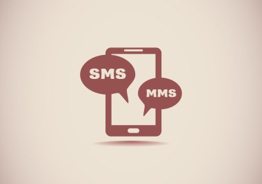 Sms kabarcıklar simgesi ile Smartphone