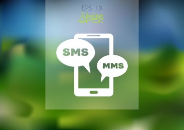 Sms kabarcıklar simgesi ile Smartphone