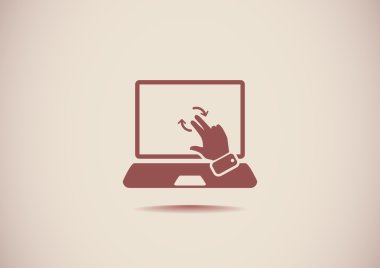 Dokunmatik ekranda dizüstü web simgesi