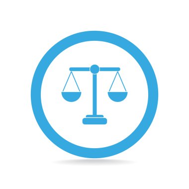 Adalet basit web simgesi, ölçekler anahat vektör çizim