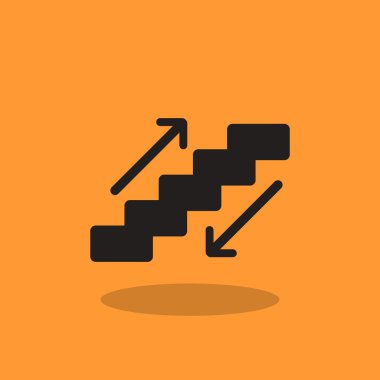 Yürüyen merdivenlerden işaretiyle merdiven ve okları