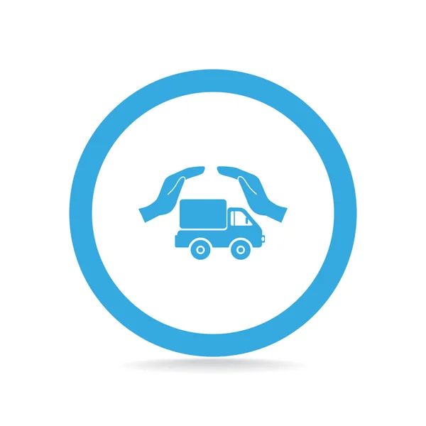 Truck with hands web icon — Stock Vector