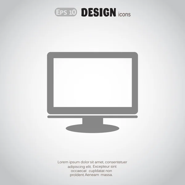 Pantalla de monitor en blanco icono web — Vector de stock