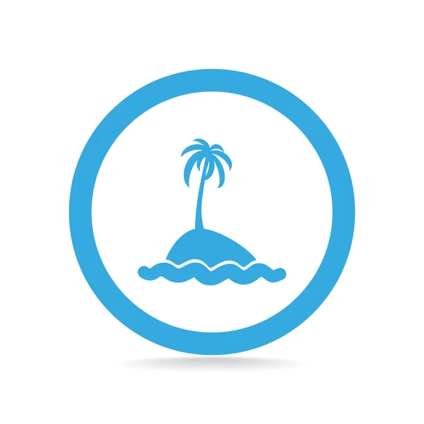 Isla exótica con palmera — Vector de stock