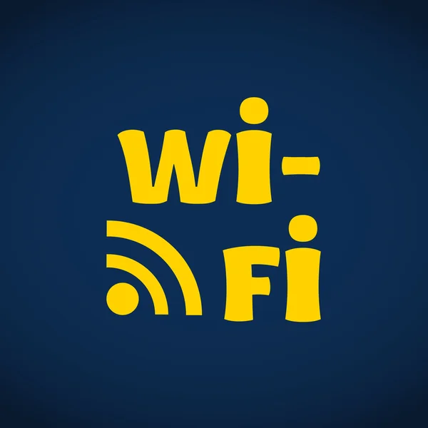 Wi-Fi επιγραφή με κύματα εικονίδιο — Διανυσματικό Αρχείο