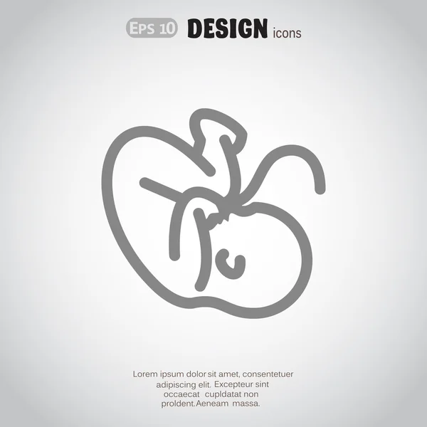 Embryon bébé avec symbole ombilical, illustration vectorielle de contour — Image vectorielle