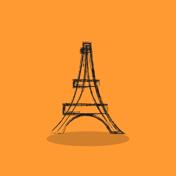 Icono de dibujo de torre Eiffel — Archivo Imágenes Vectoriales