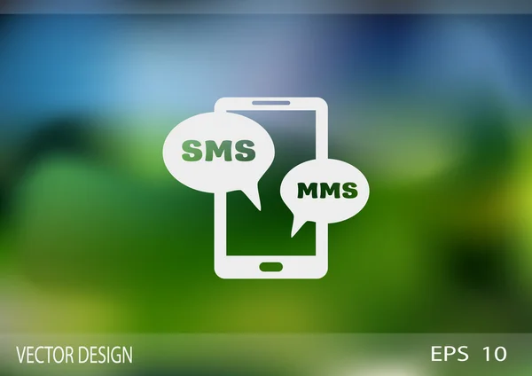 Smartphone met bubbels pictogram sms — Stockvector