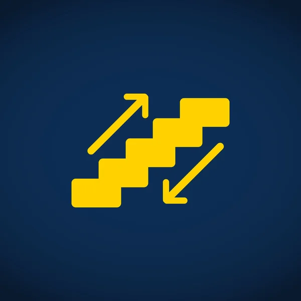 Značka eskalátoru schodiště a šipky — Stockový vektor