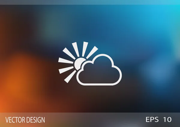 Иконка солнца и облака — стоковый вектор