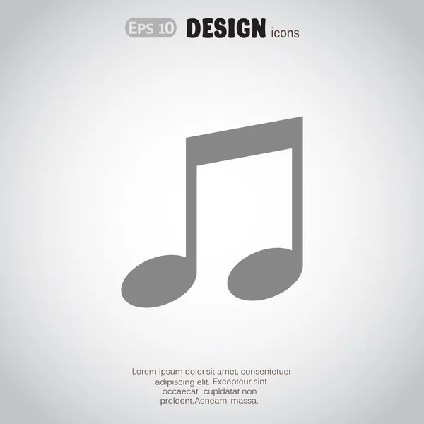 Icône web musicale avec note — Image vectorielle