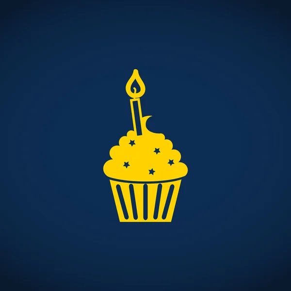 Cupcake επιδόρπιο με κερί — Διανυσματικό Αρχείο