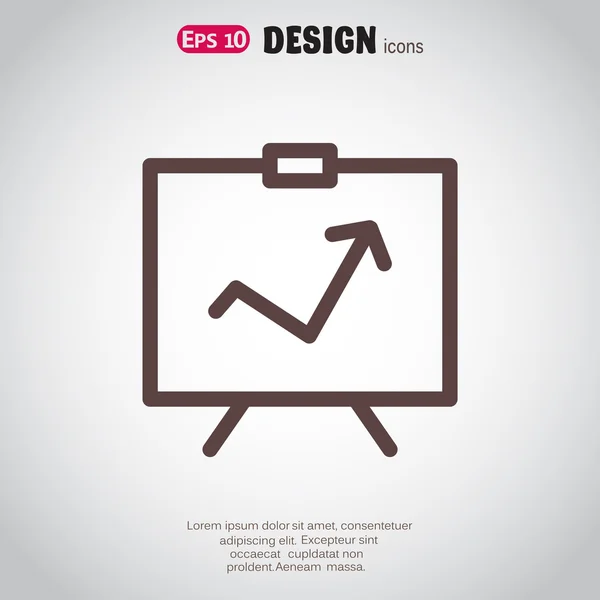 Tableau de croissance des entreprises Présentation Icône — Image vectorielle