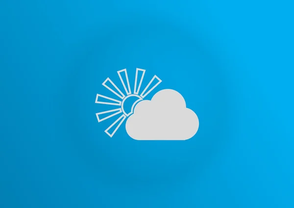 Zon met wolk eenvoudige pictogram — Stockvector