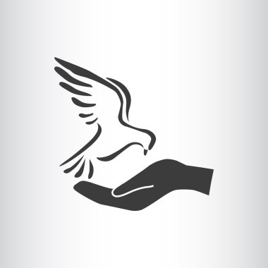 Güvercin el basit simgesi ile