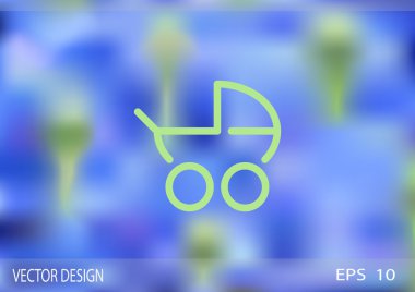 Basit bebek arabası anahat web simgesi