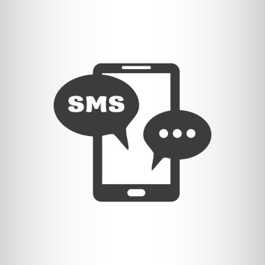Sms kabarcıklar simgesi ile Smartphone