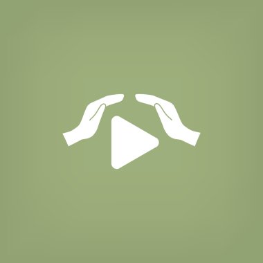 Oyun düğme ve eller simgesini, uygulamalar koruma kavramı