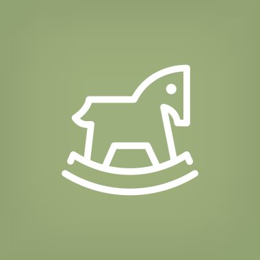 Çocuk oyuncak at web simgesi, basit vektör çizim