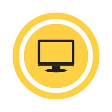 Boş monitör ekran web simgesi, basit vektör çizim