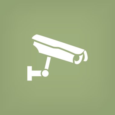 Gözetim kamera basit simgesi, anahat vektör çizim