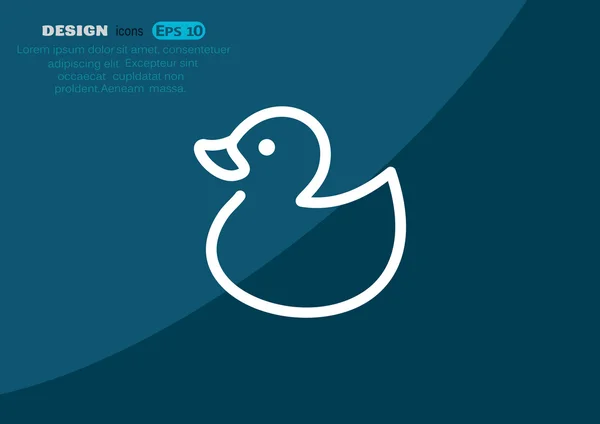 Toy duckling bosquejo icono web — Vector de stock