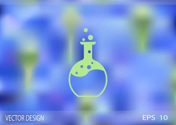 Χημική αντίδραση σε ένα εικονίδιο web φιάλη — Διανυσματικό Αρχείο