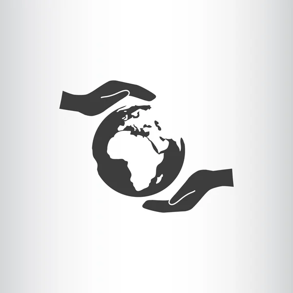 World in hands web icon — Vector de stoc