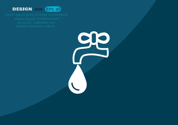Кран с каплей воды, концепция ресурсосбережения — стоковый вектор