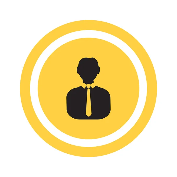 Icône web silhouette homme d'affaires, illustration vectorielle de contour — Image vectorielle
