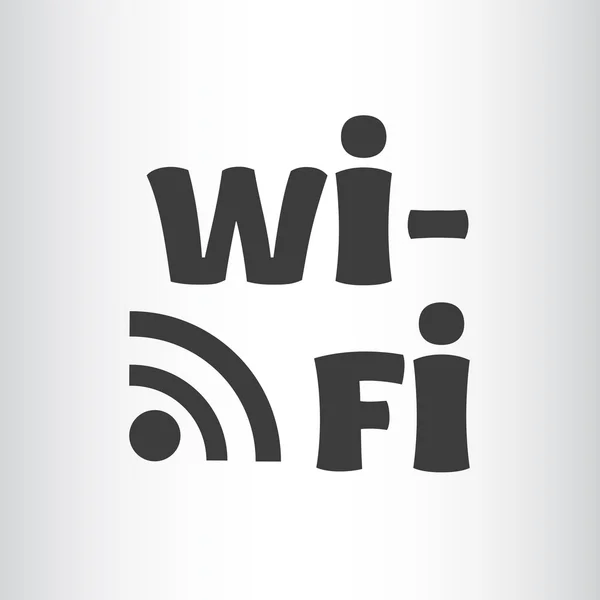 Inscrição Wi-Fi com ícone de ondas — Vetor de Stock