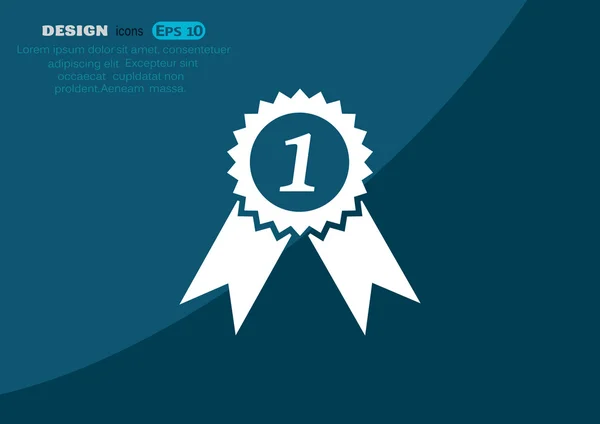 Medaljen för första plats web icon — Stock vektor