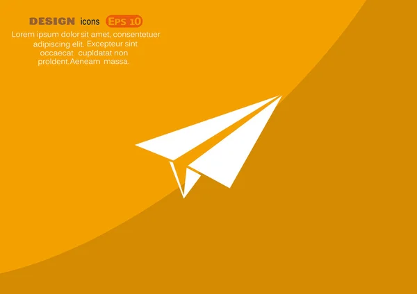 Papierflugzeug, Websymbol — Stockvektor