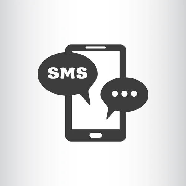 Smartphone mit SMS-Blasen-Symbol — Stockvektor