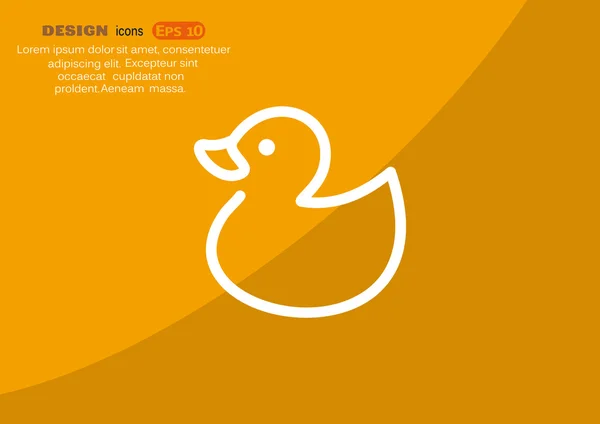 Oyuncak ördek yavrusu anahat web simgesi — Stok Vektör