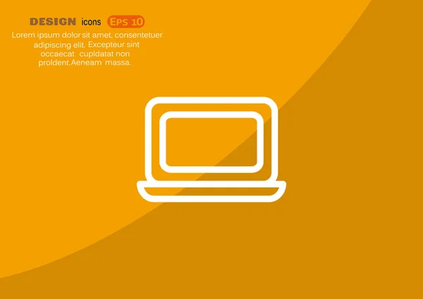 Icono web portátil simple, esbozar ilustración vector — Vector de stock