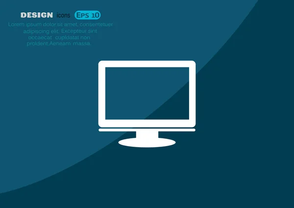 Pantalla de monitor en blanco icono web — Archivo Imágenes Vectoriales