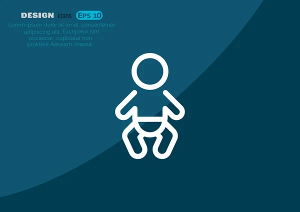 Dětská baby symbol v jednoduchých čar — Stockový vektor