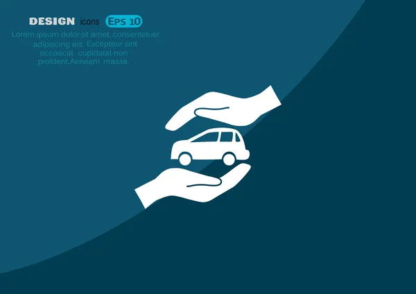 Icono web de seguro de coche — Vector de stock