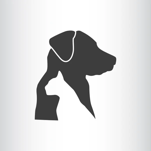 Ícone veterinário cão e gato —  Vetores de Stock