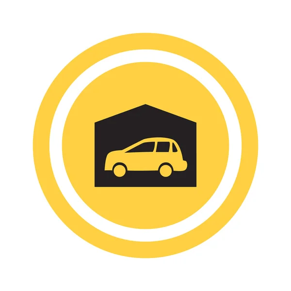 Garaged car, web icon — Stock Vector