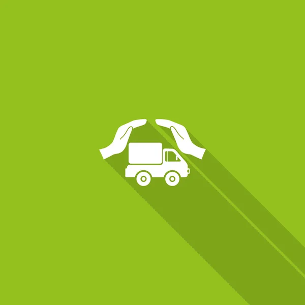 Truck with hands web icon — Stock Vector