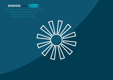 Güneş ışınları basit simgesi, anahat vektör çizim ile